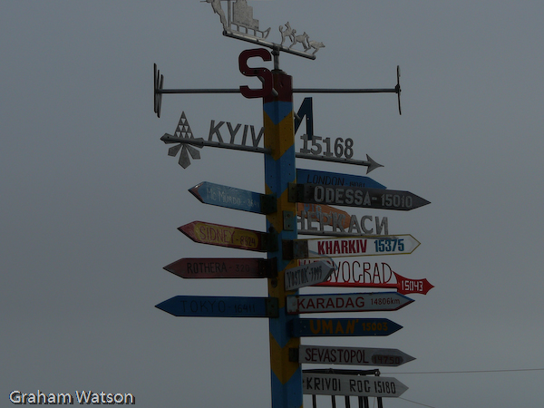 Signpost at Vernadsky